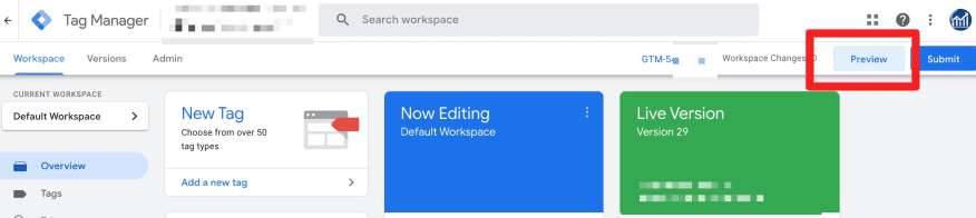 GTM Preview Mode Button