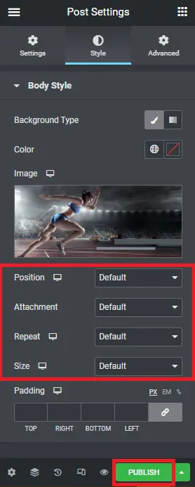 How to use Elementor to add a background image