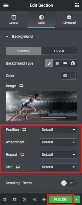 How to use Elementor to add a background image