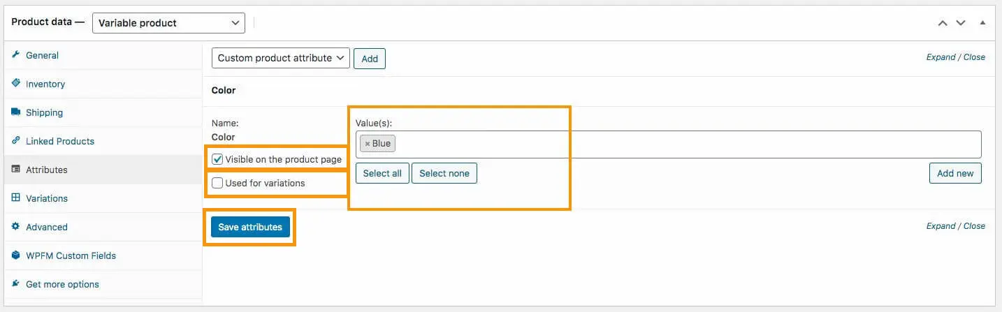 WooCommerce Product Attributes