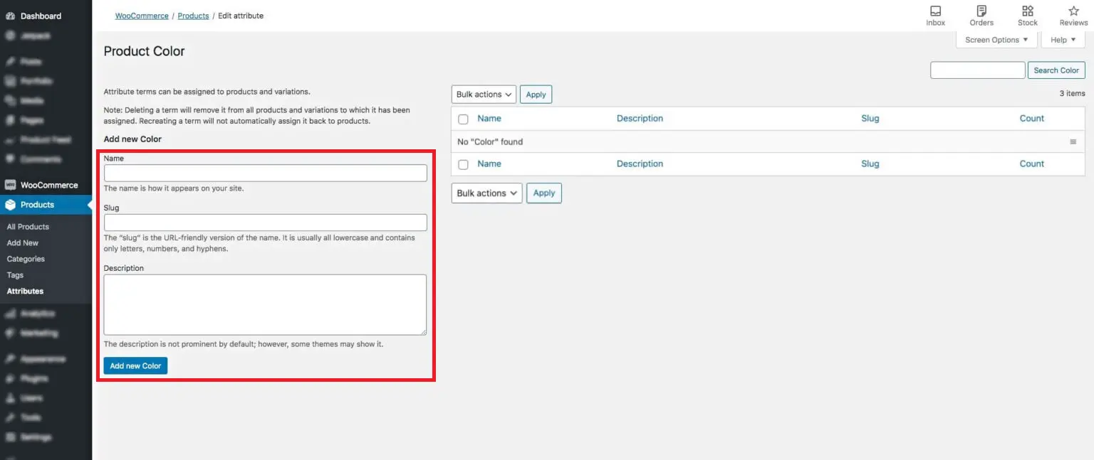 WooCommerce Product Attributes