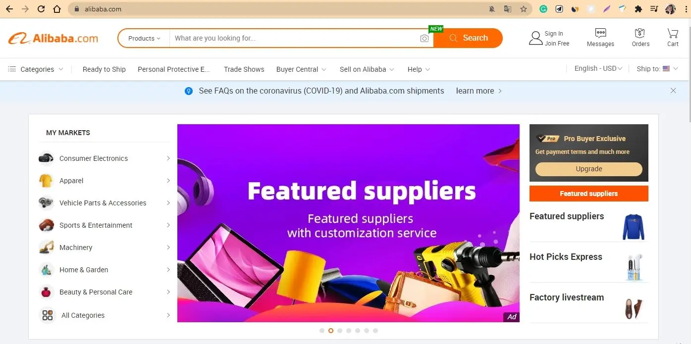 Dropship on Shopify with Alibaba