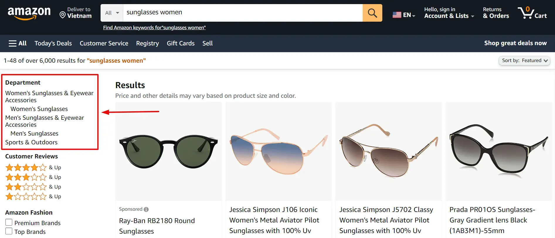 how to find items sold by Amazon