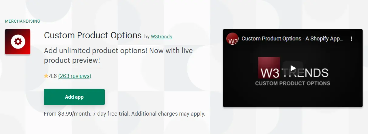 Shopify product options apps
