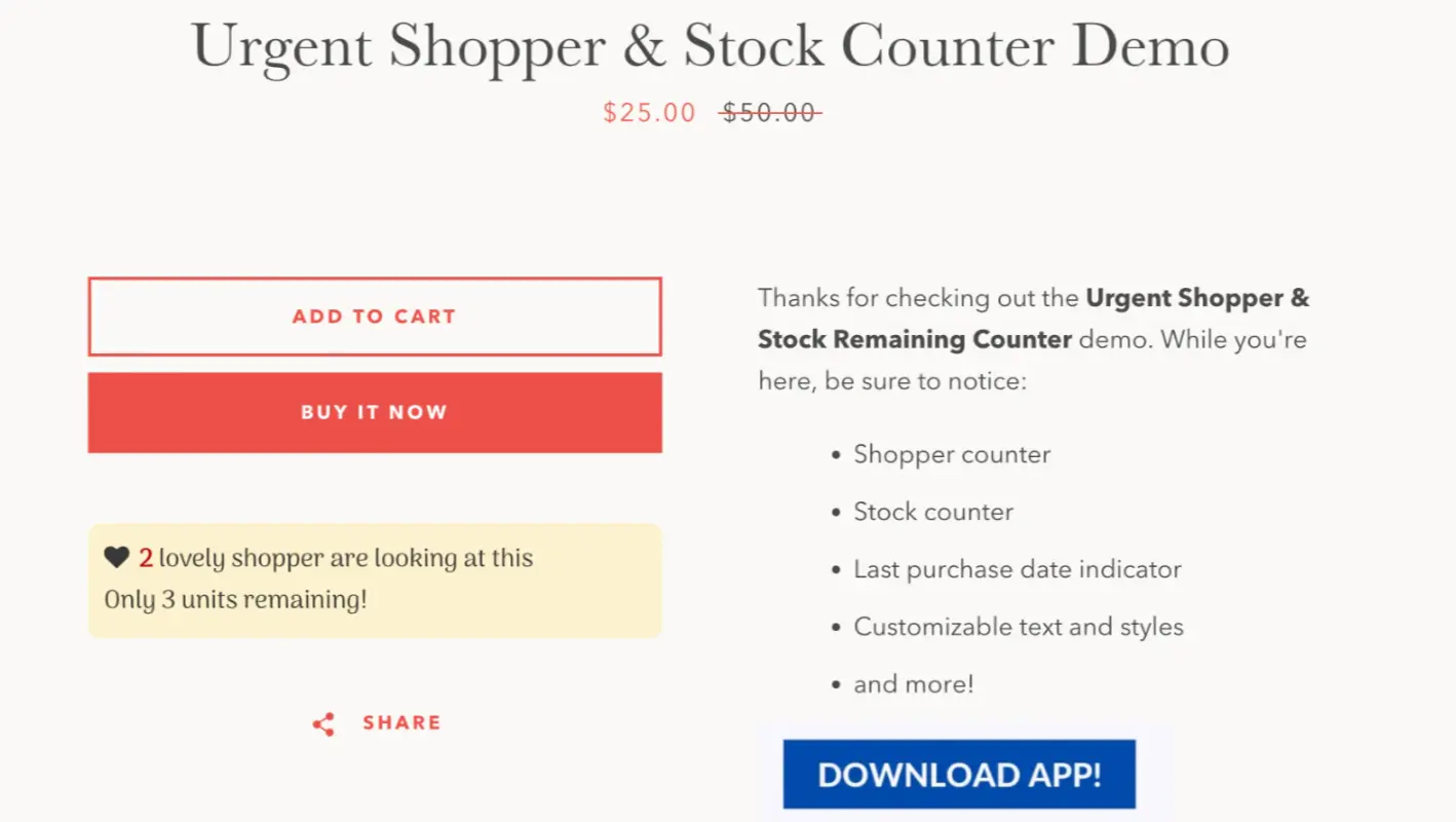 Shopify sales counter app