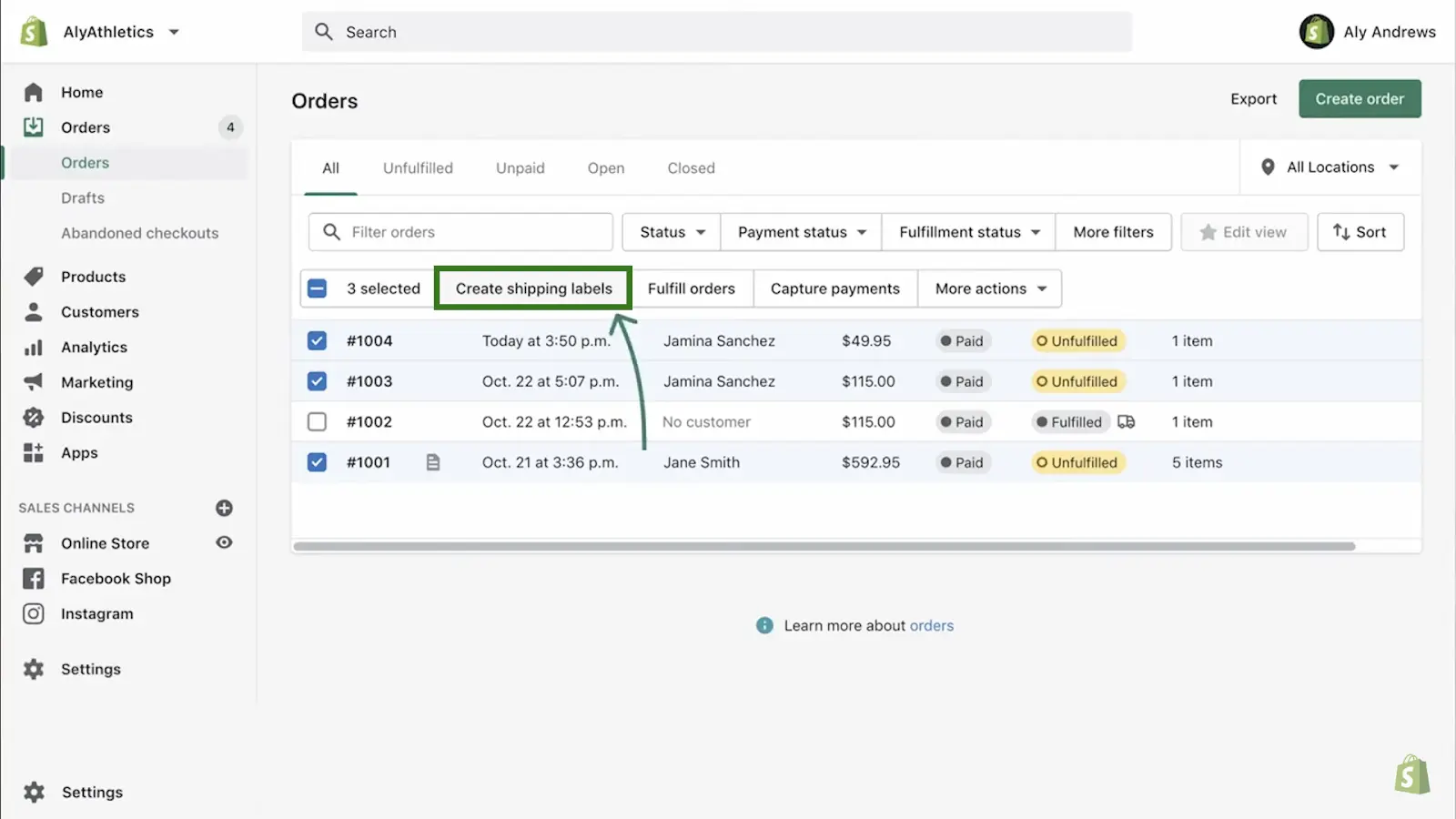 How to print shipping labels on Shopify 3