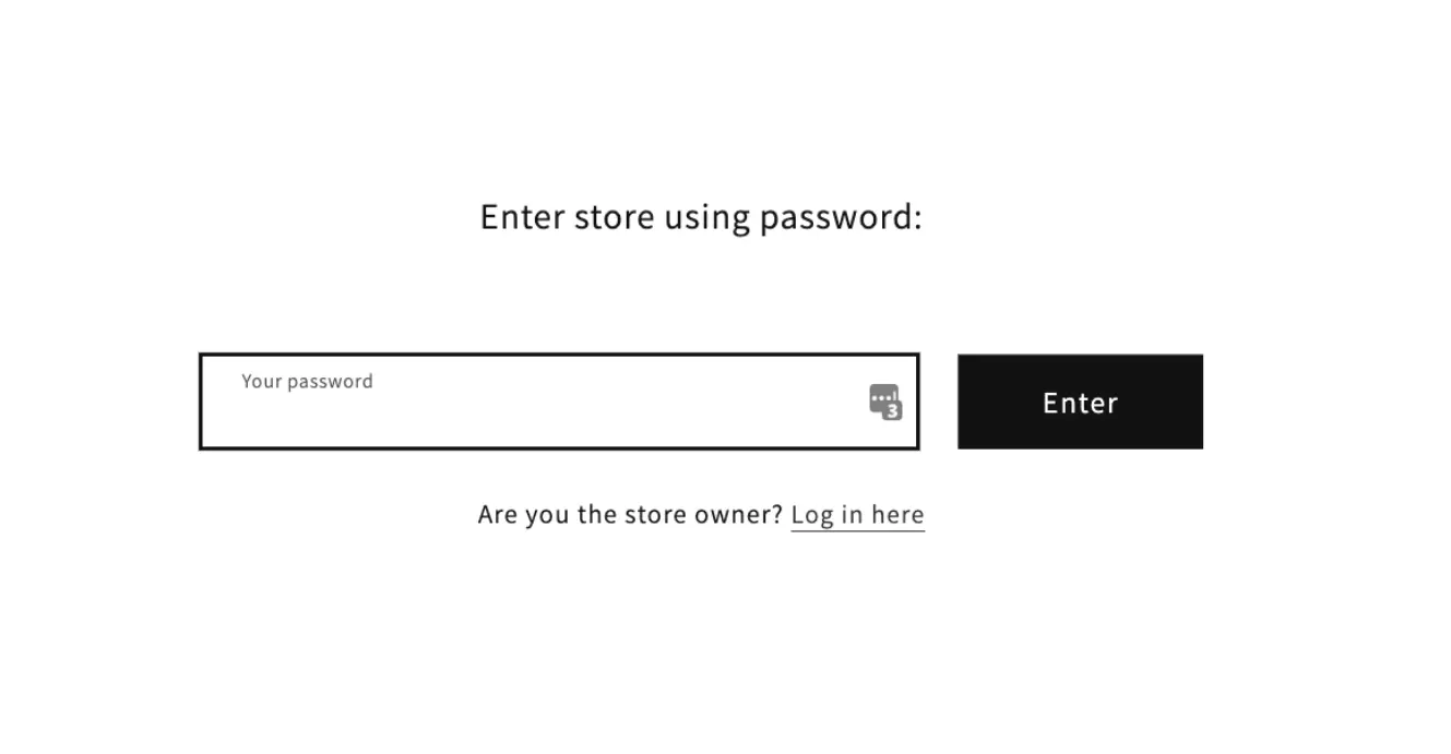 find shopify store password