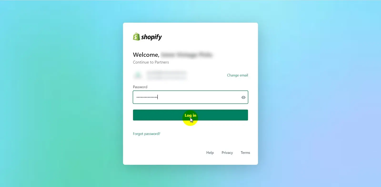 Shopify partner login