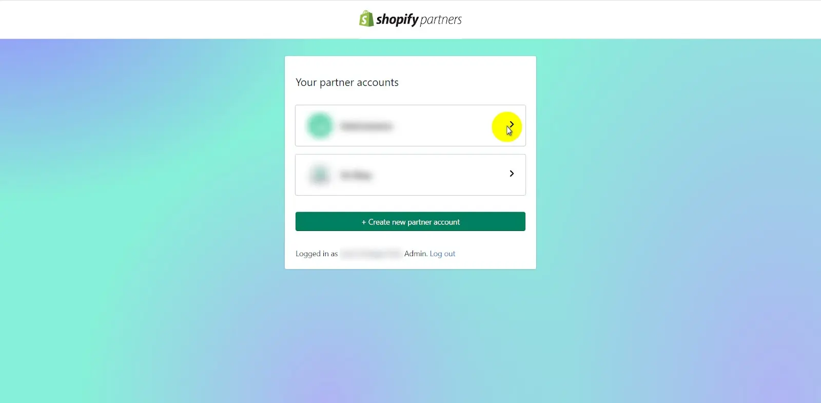 Shopify partner login