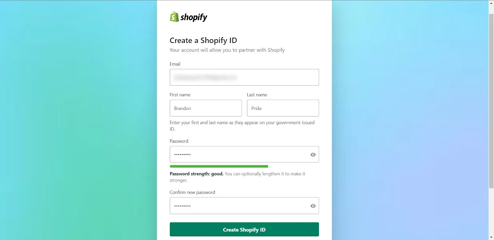 Shopify partner login