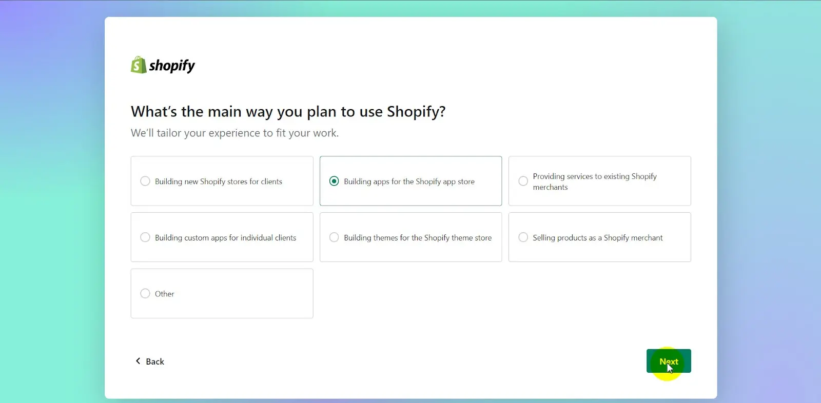 Shopify partner login