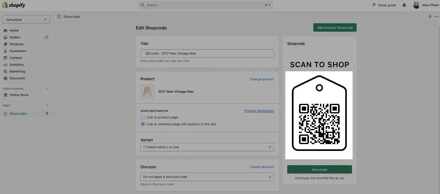 Shopify QR code 12