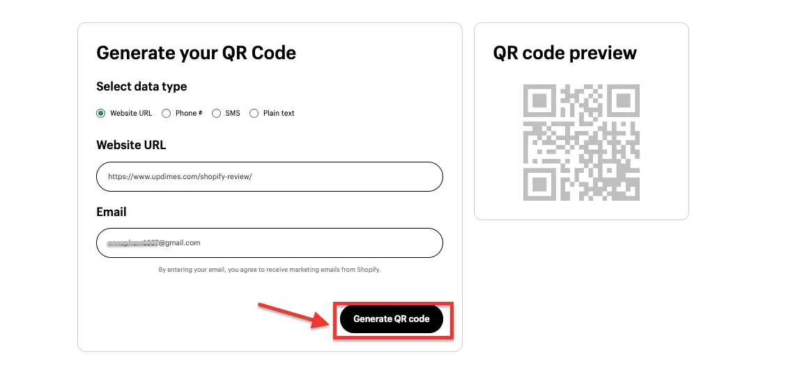 Shopify QR code 3