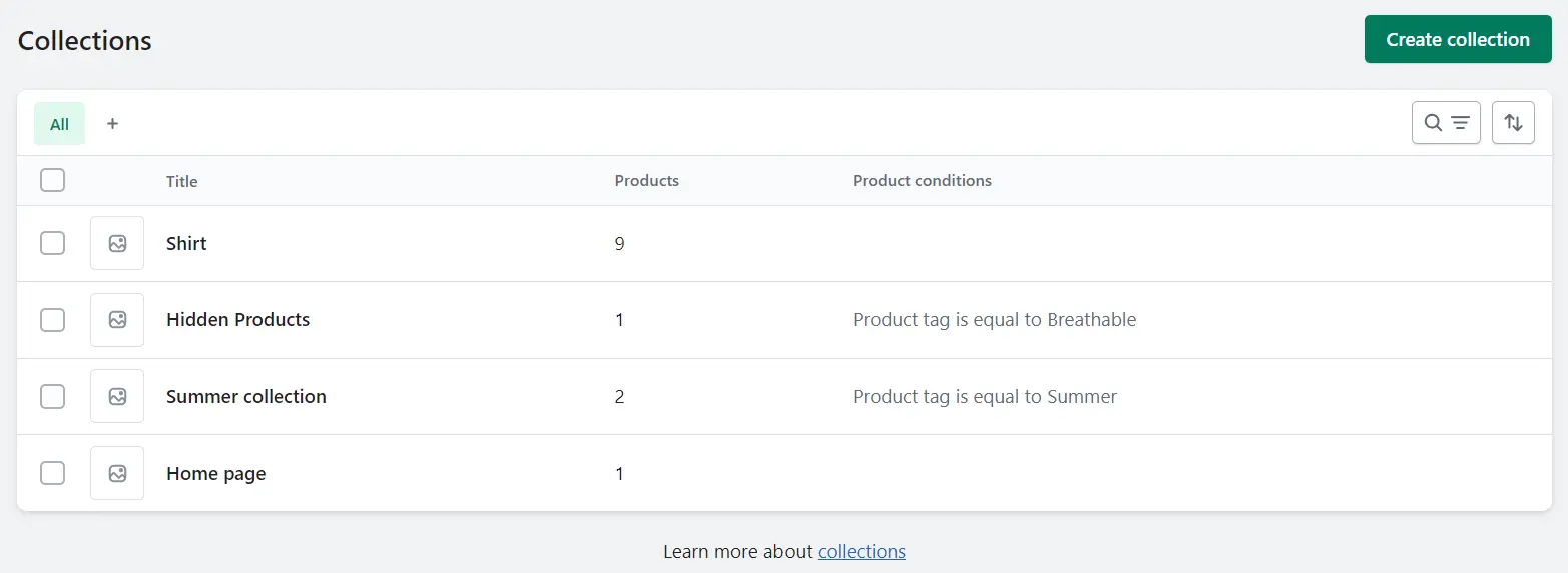 how to organize products on shopify